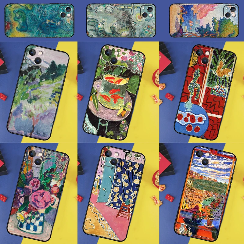 Чехол Matisse для телефона с рисунком маслом iPhone 14 15 12 11 13 Pro Max чехол X XR XS Mini 7 8 Plus