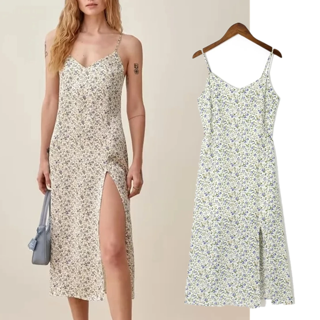 

Jenny&Dave 2022 Indie Folk Vintage Elgeant Floral Print Strapless Sexy Party Dress Women
