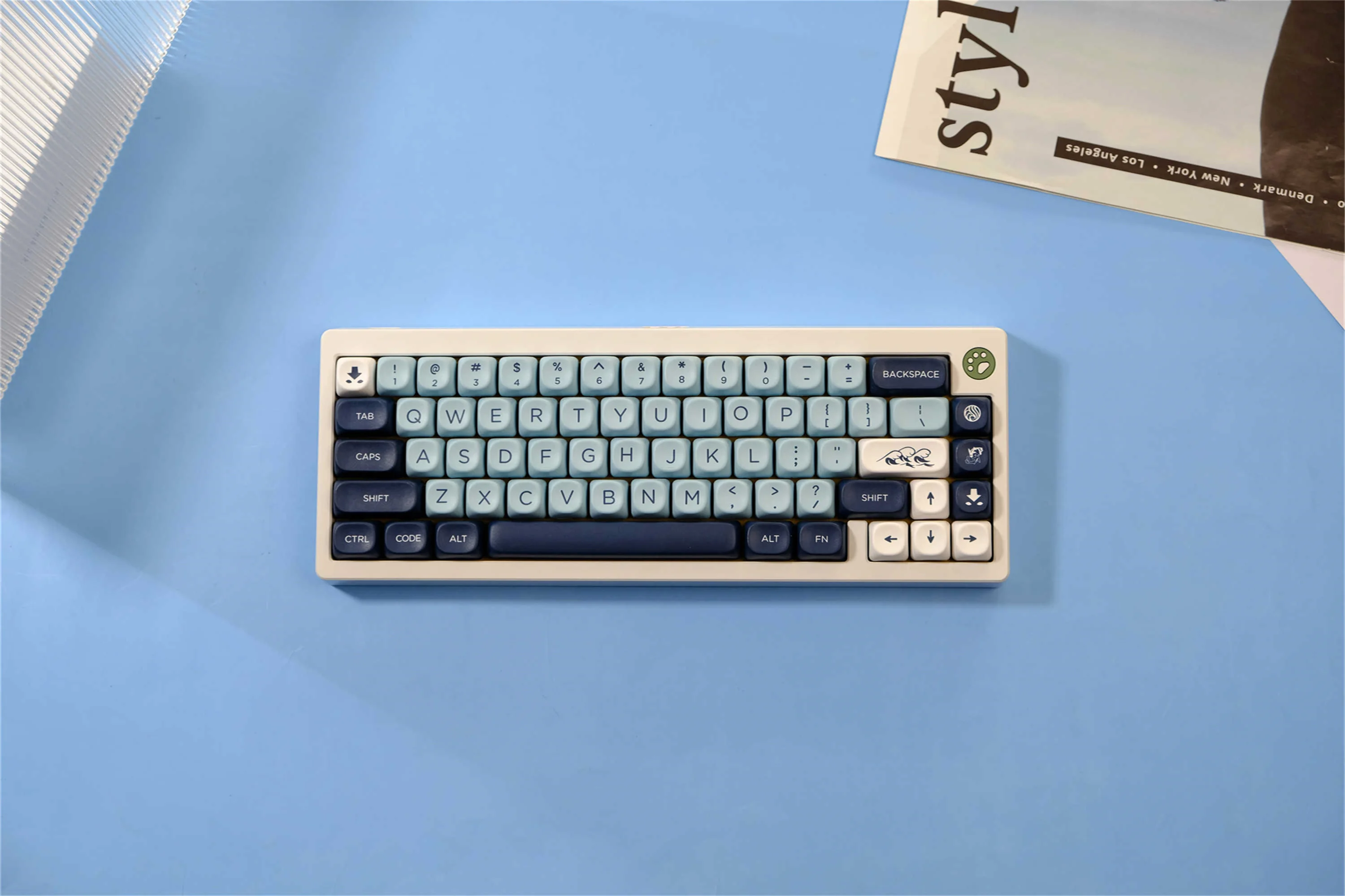 Фото Кейкапы GMK Mizu, 126 клавиш, материал PBT, профиль MOA XOA, сублимационная печать, для механических клавиатур с переключателями MX Wooting. №1