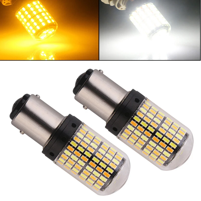 

2 шт., универсальные автомобисветодиодный светодиодные лампы 12 В 1157 2057 2357 7528 BAY15D P21/5 Вт