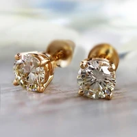 caoshi simple style round zirconia earrings for women all match trend accessories for daily life delicate female wedding jewelry