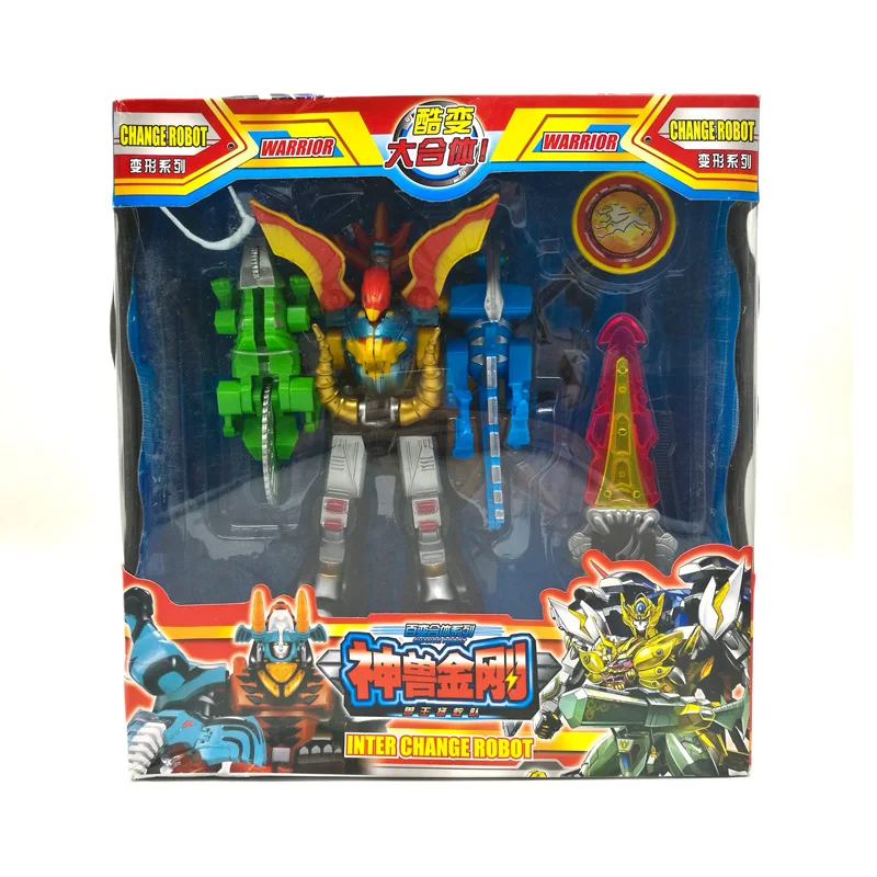 

5 In 1 Assembly Dinozords Transformation Dinosaur Rangers Robot Action Figures Children Birthday Toys Gifts Megazord