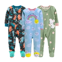 newborn rompers infant cute baby clothes 2022 autumn and winter new baby zipper style one piece foot cover baby romper fleece