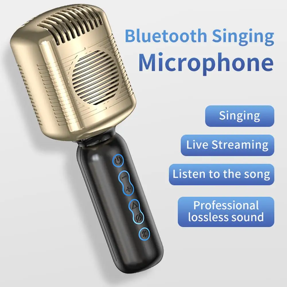

Беспроводной конденсаторный микрофон KM600 для караоке, Ручной Bluetooth-совместимый домашний аудиоплеер со встроенным микрофоном, музыкальный п...