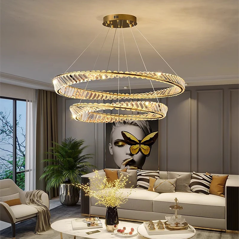 Итальянский свет роскошная хрустальная лампа подвесной светильник для гостиной