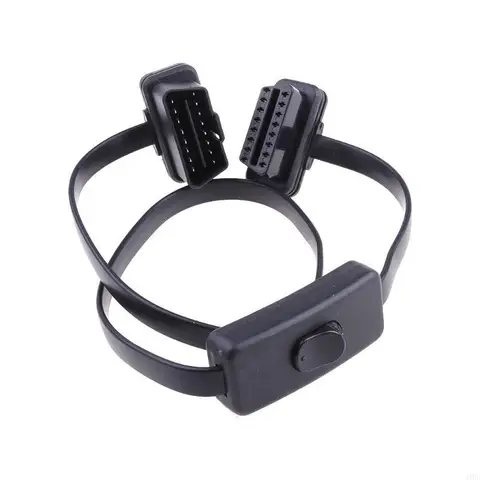 87HE AUTO OBD-II OBD2 Удлинительный кабель плоской ленточной кабели с разъемами с переключателем.