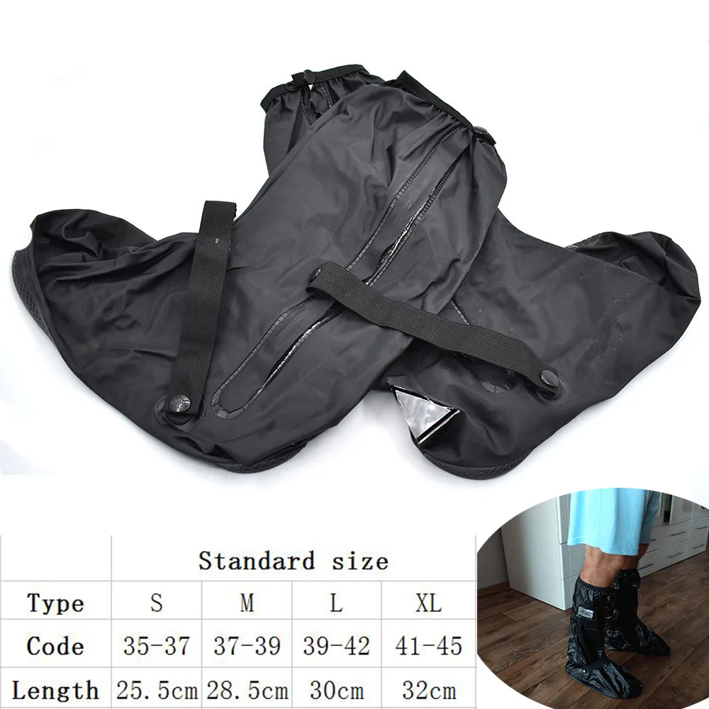 

1 pair Unisex Shoes Protectors Waterproof for Rainy Snowy Day Motorcycle Scooter Bike Rain Shoes Cover Non-Slip Boot Covers