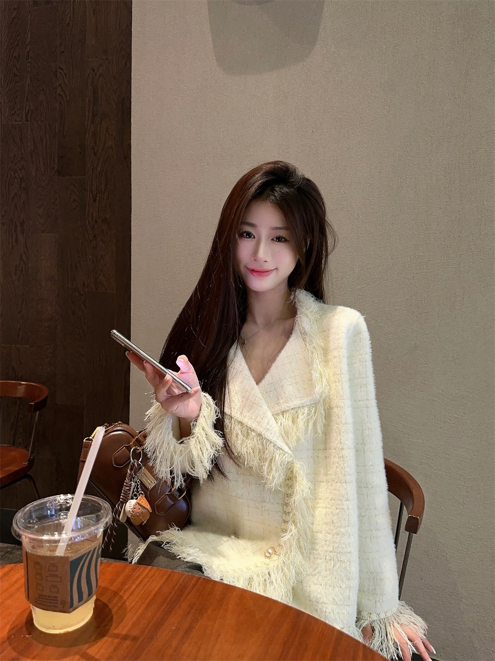 Pphome French sle Изящная тканая короткая верхняя одежда с кисточками Женская