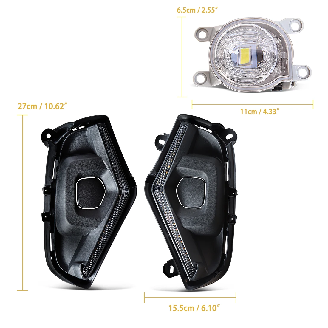 Фото Для Toyota RAV4 2019-2025 комплект светодиодных противотуманных фар DRL белые дневные ходовые огни с янтарным указателем поворота анимация запуск противотуманных фар №5