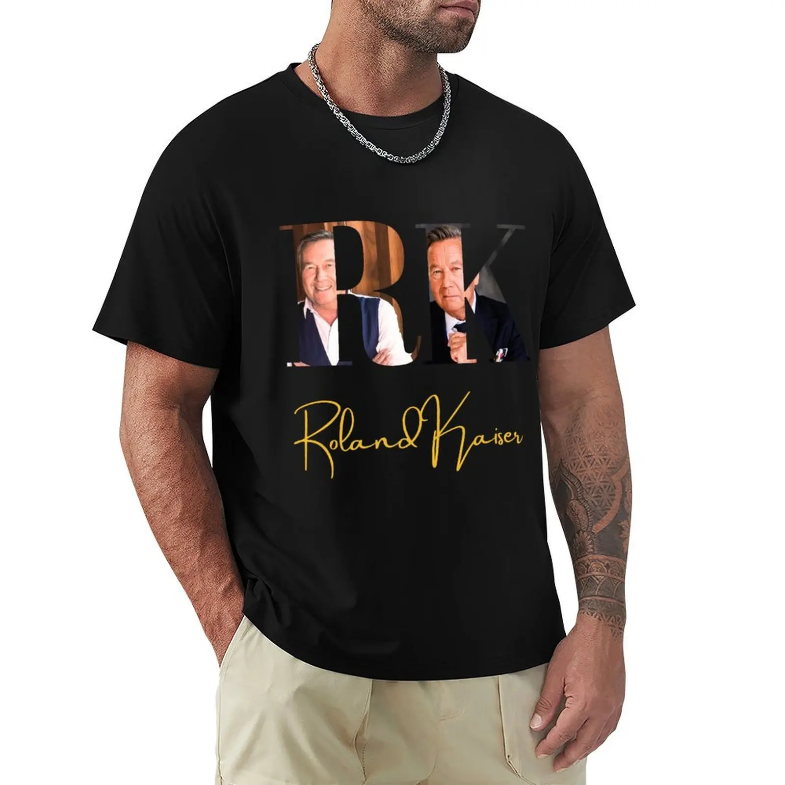 Фото Роланд Кайзер - футболка Roland Kaiser Merch, модная простая повседневная футболка №1