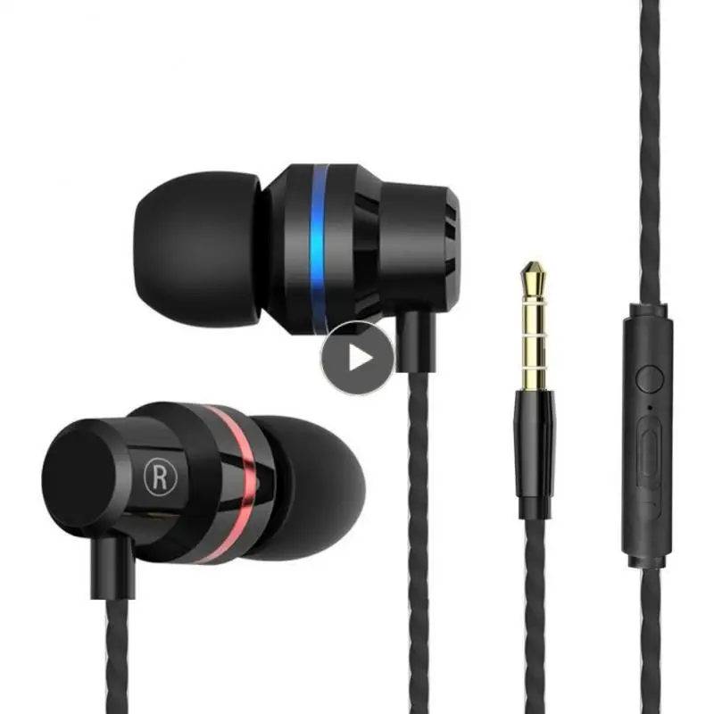 

Metal Earphone 3.5mm Microphone Earphone Wired Headset Smartphone Headset Round Hole Earphone Headphone Cable