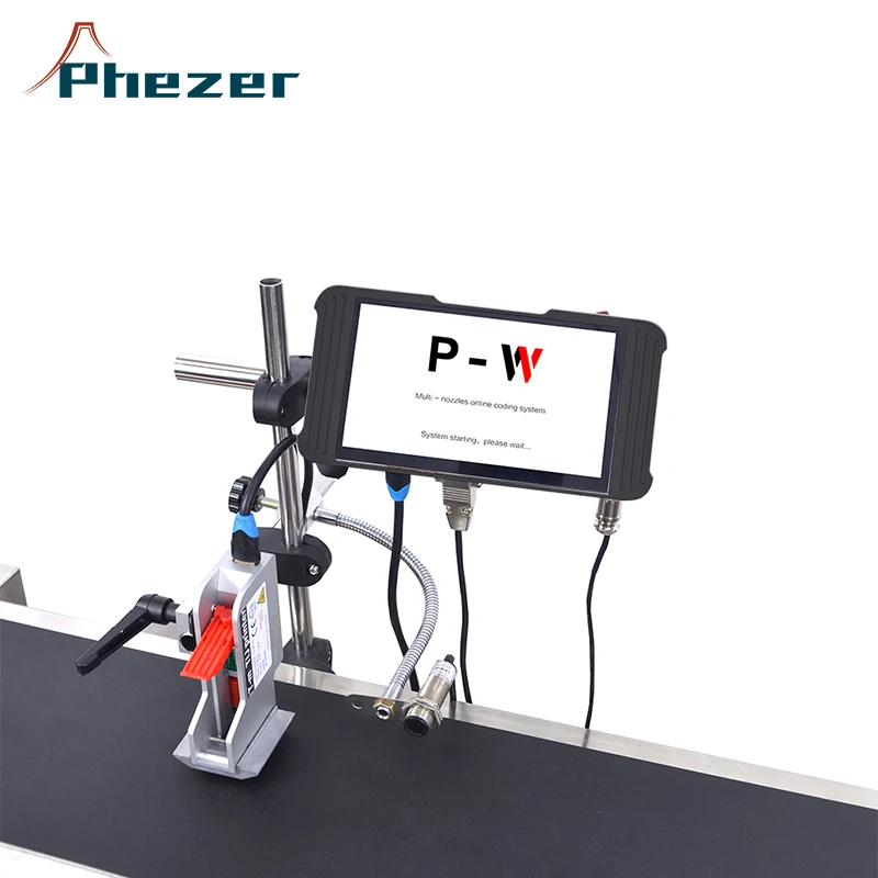 

Phezer 12.7/25.4mm PW1 Label Printer TIJ Label Maker QR Bar Batch Code Date Number Logo Expiry Date Online Inkjet Printer Office