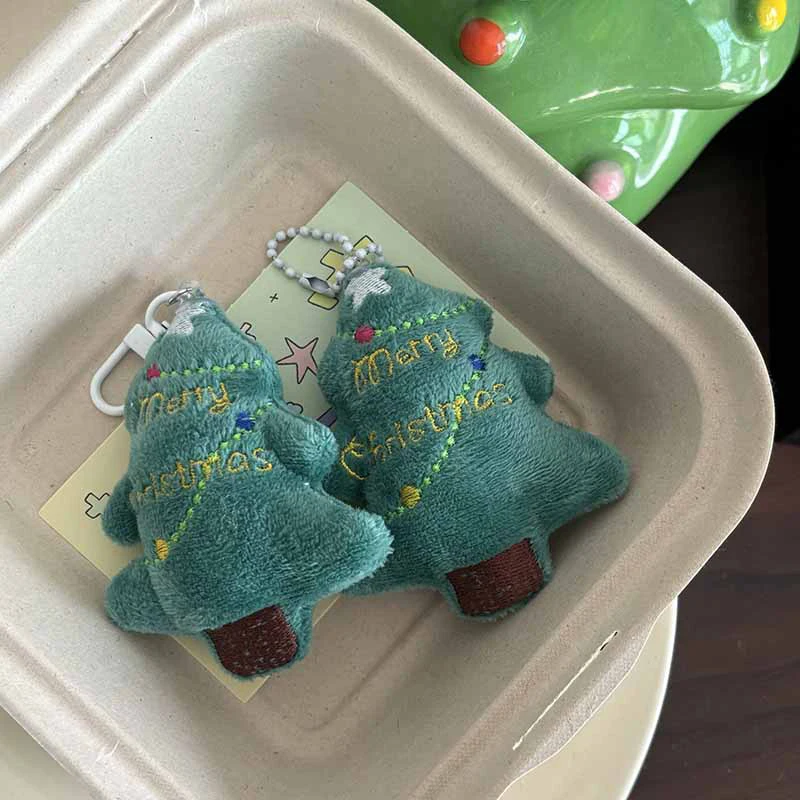 Плюшевая рождественская елка милый кулон кукла с вышивкой рождественский