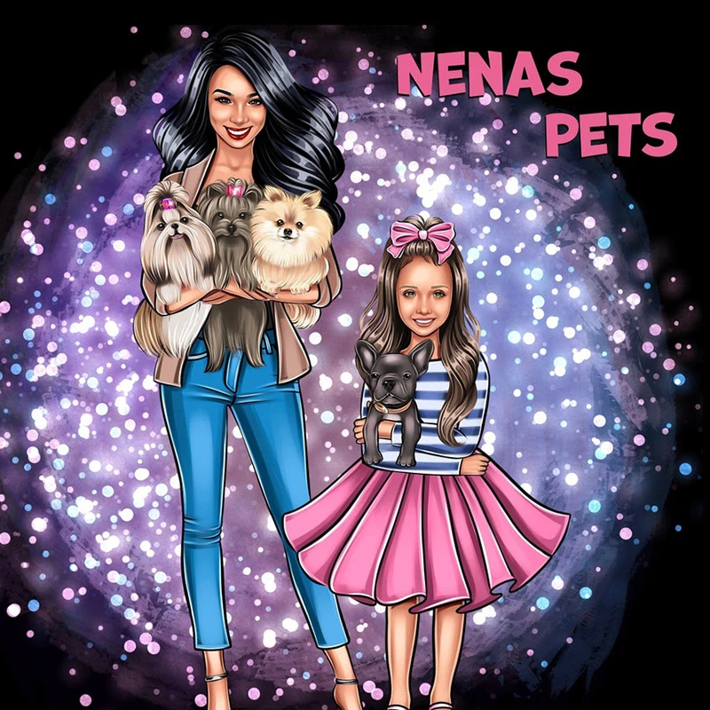 Портрет мультфильм логотип Рисунок Ресницы Наклейки ногти салонный Аватар