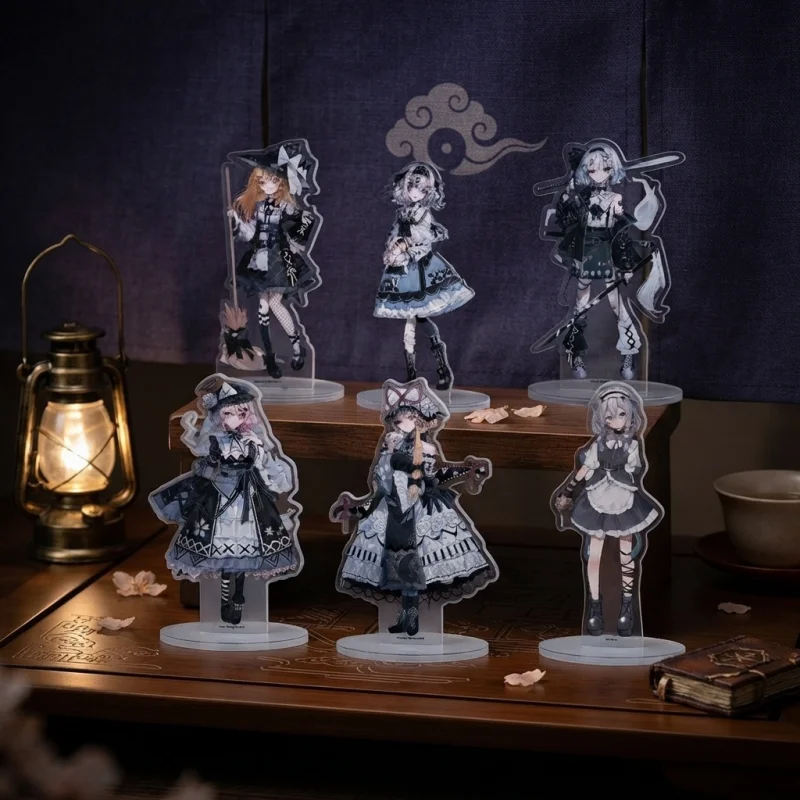 Фото Акриловая подставка 15 см с персонажами Marisa Sakuya, Youmu Yuyuko, Reimu, Alice в готическом лолита-костюме, по мотивам Touhou Project, аниме-коллекционный подарок для рабочего стола №1