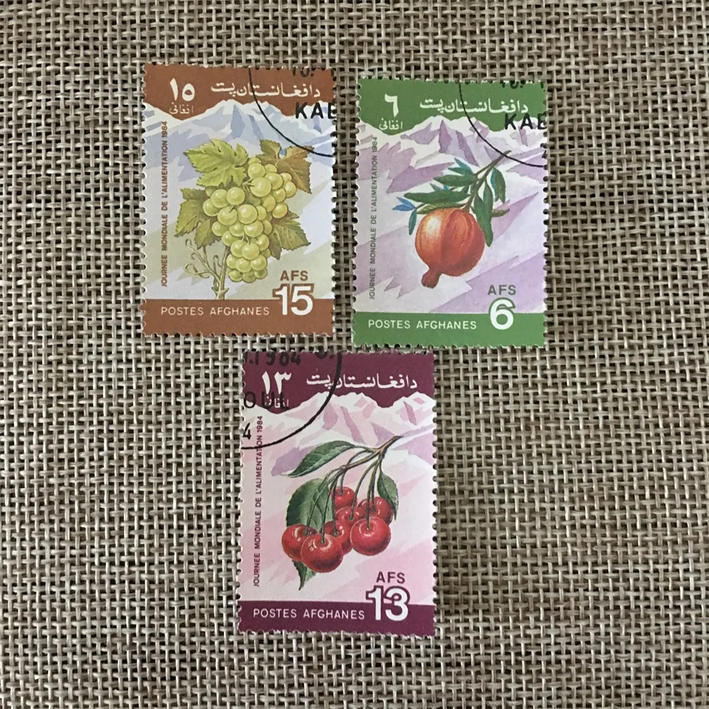 

3 шт./компл. Afhg почтовые марки 1984 виноград гранат вишня использованные почтовые марки для коллекционирования