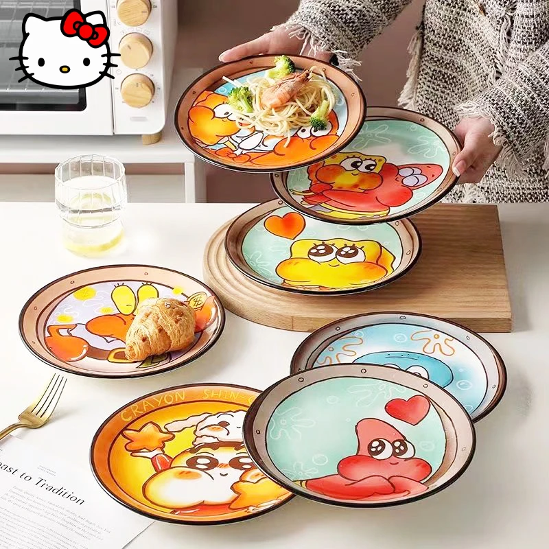 

Kawaii Anime Dinner Plate Cartoon Doll Toy SpongeBob SquarePants PieStar Creative Personality Kitchen Salad Bowl Party Tableware