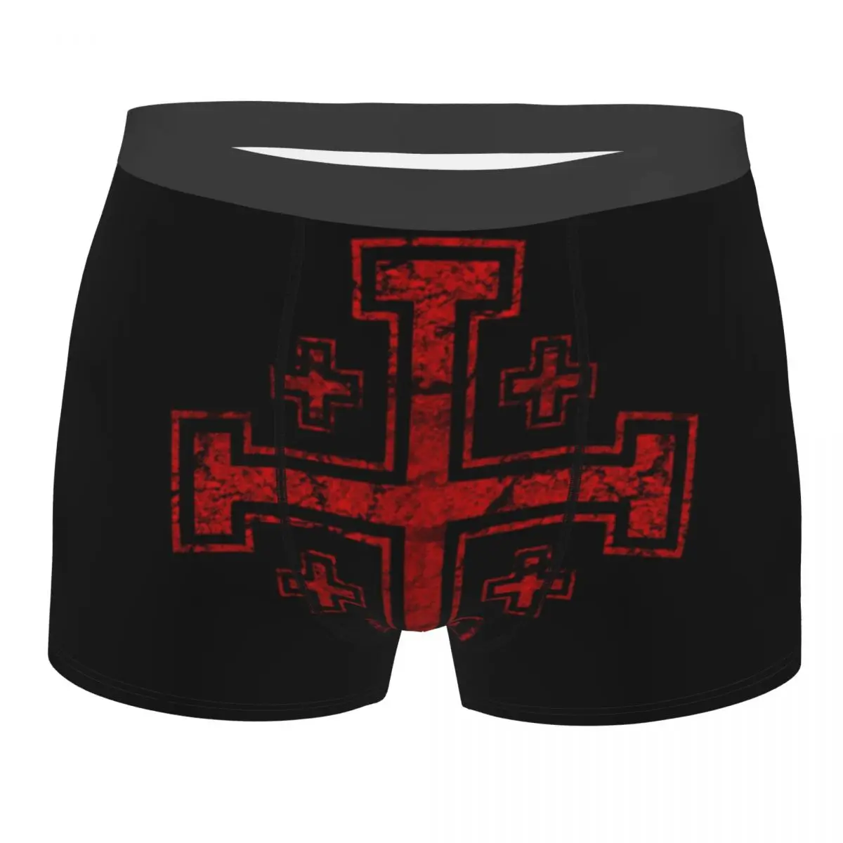 

Sexy Templar Knight Medieval Warrior Symbol Boxers Shorts Underpants Male Stretch Jerusalem Cross Seal Briefs Underwear