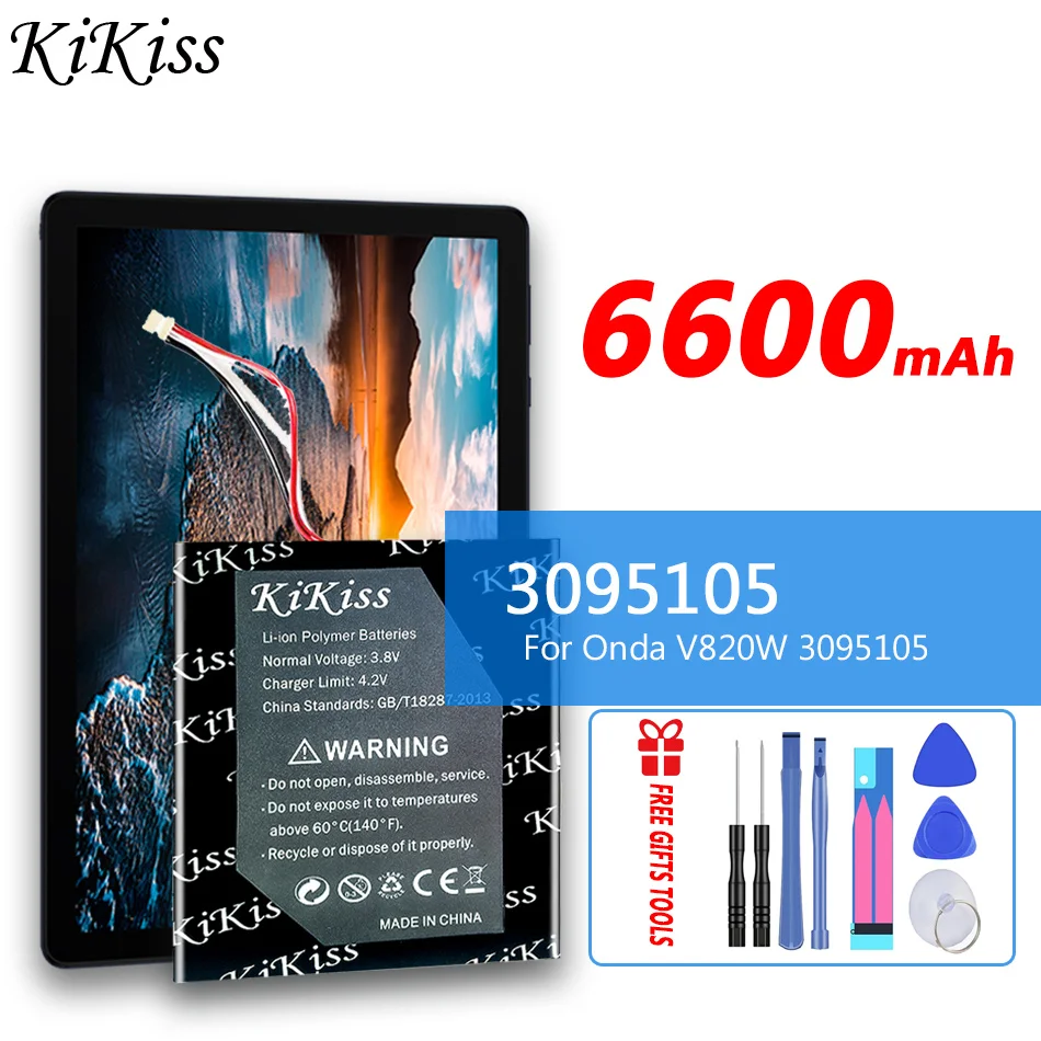 

6600mAh KiKiss High Capacity Battery For Onda V820W 3095105 Laptop Batteries