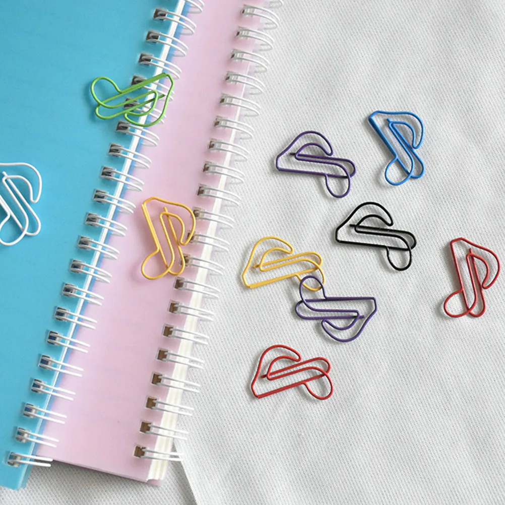 Фото 50 шт. металлических бумажных скрепок с музыкальной тематикой, милые креативные канцелярские принадлежности для офиса и школы, декоративные закладки, держатели страниц, оригинальные скрепки. №3