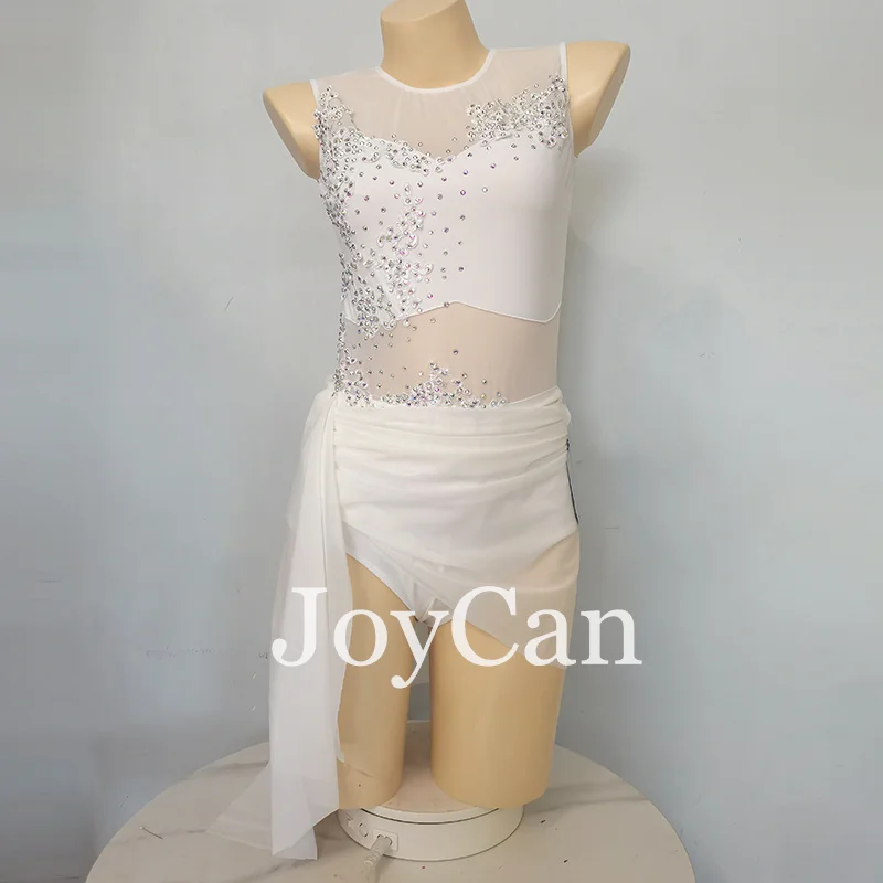 Лирическое танцевальное платье JoyCan белый костюм для джазовых танцев
