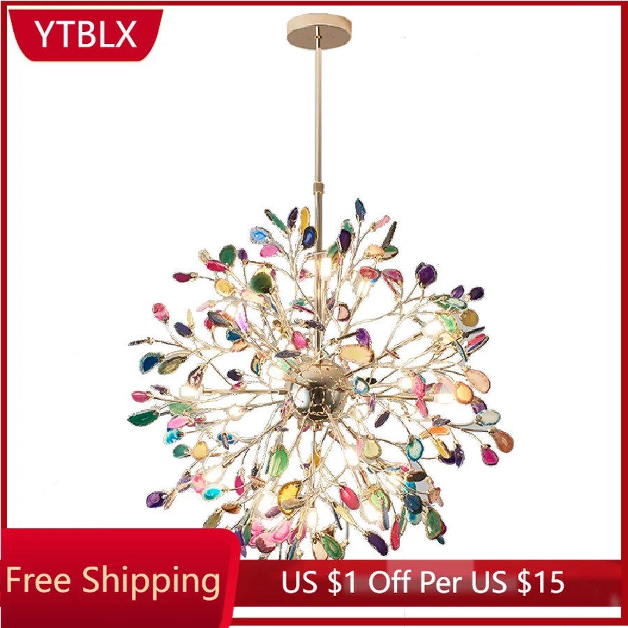 

Modern LED Chandelier Agate Flake Chandeliers Ceiling Light Living Room Bedroom Kitchen Indoor Lighting Lustre Fixture Lights