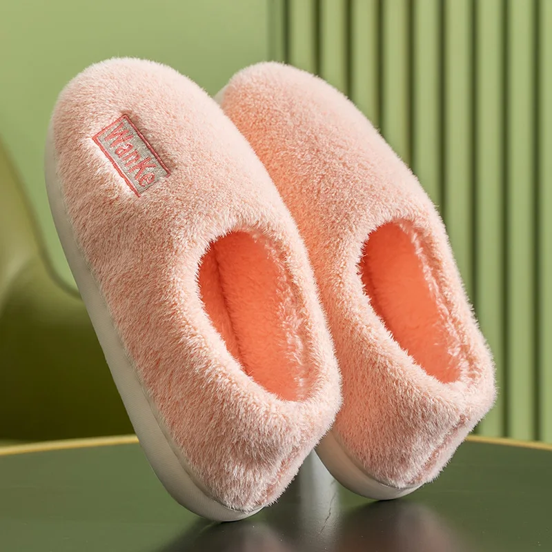 2022 New Women's Winter Home Slippers Solid Color Simple Non-slip Soft PVC Warm Home Slippers Indoor Bedroom Couple Floor Shoes