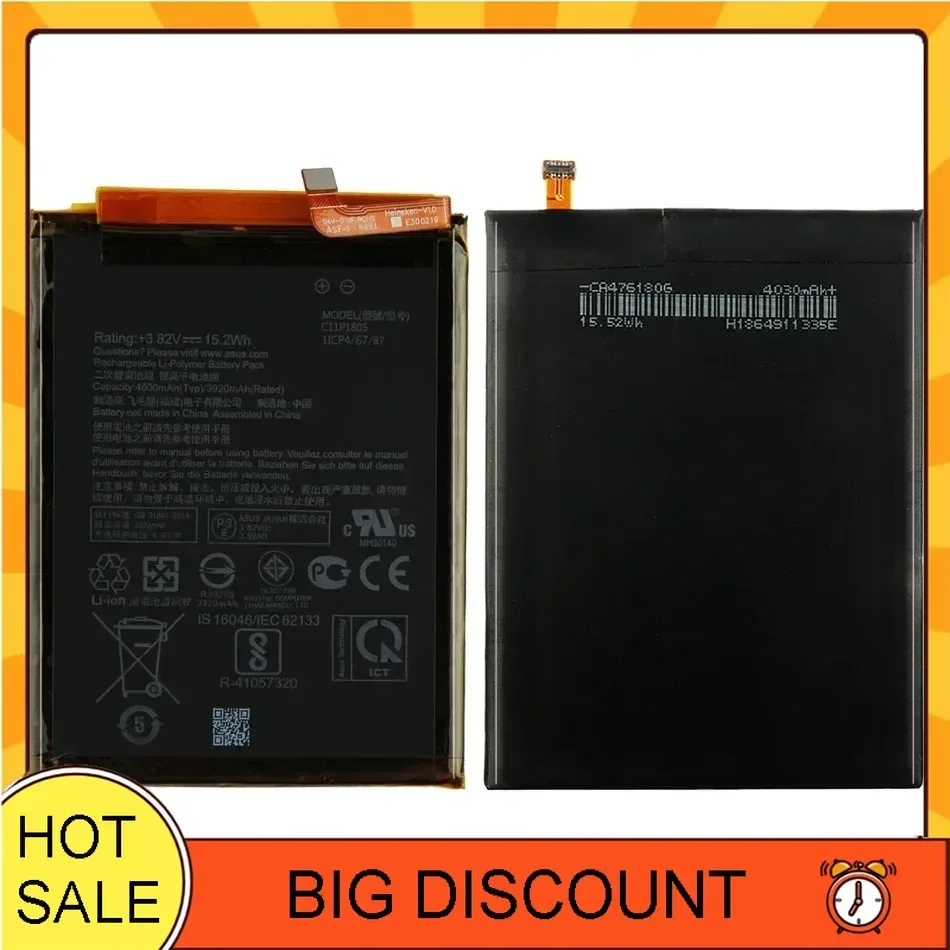 Аккумулятор 4000 мАч/3920 мАч C11P1805 для ASUS Zenfone Max (m2) zb632kl zb633kl M2 аккумулятор мобильного