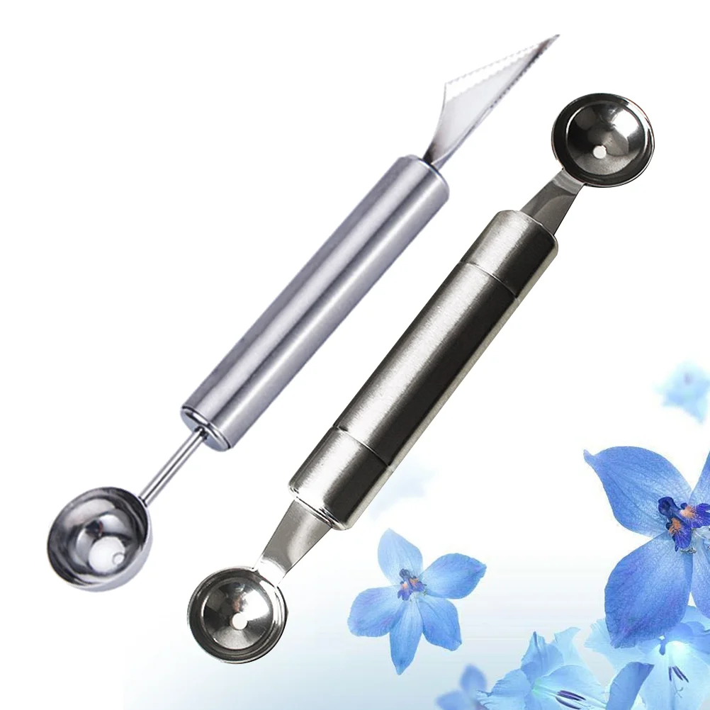 

2pcs Ice Cream Scoops Durable Ergonomic Handle Digging Spoon for Watermelon Fruit