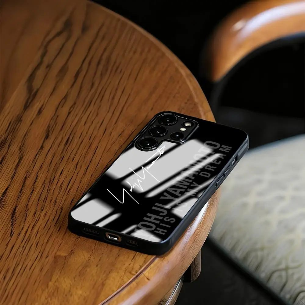 Фото Элитный чехол для телефона Yohji Yamamoto для Samsung S26 S25 S24 S23 S22 S21 S20 Plus Ultra Note20, стеклянный магнитный чехол №2