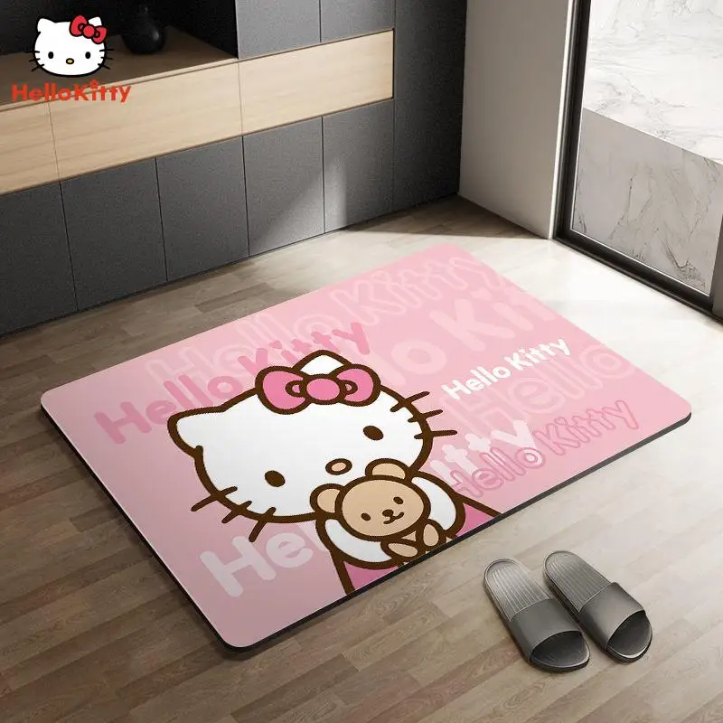 

Kawaii Hello Kittys грязевой коврик с диатомом Sanrios Аниме Коврик для пола в ванную комнату впитывающий воду нескользящий Быстросохнущий дверной коврик