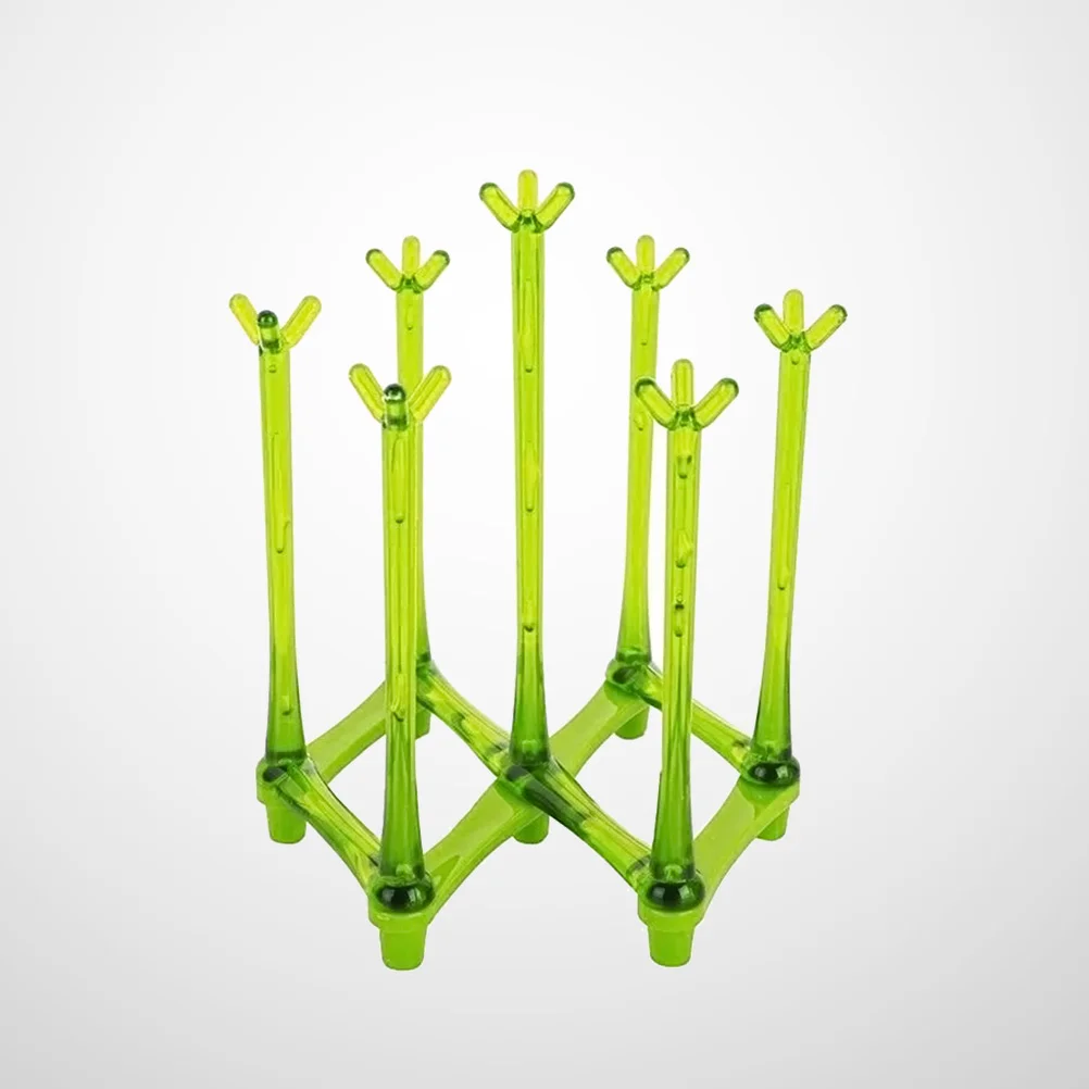 

Пластиковый подстаканник для чашек, складной выдвижной стеллаж для стеклянных бутылок, стеллаж для хранения 7 чашек (зеленый)