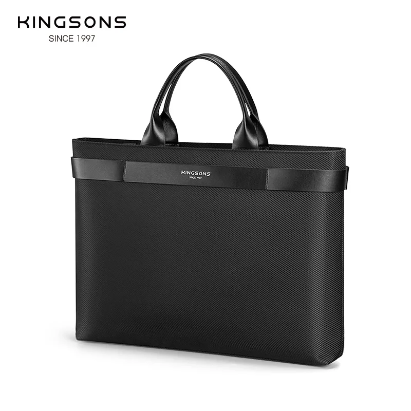 

Kingsons 2023 New Men Women Fashion Business Briefcase 15.6 inch Laptop Bag Waterproof Top-Handle Bag Classic Black Handbag
