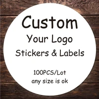 100 pcs custom stickers logo packaging labels personalized stickers name party wedding birthday design your own sticker