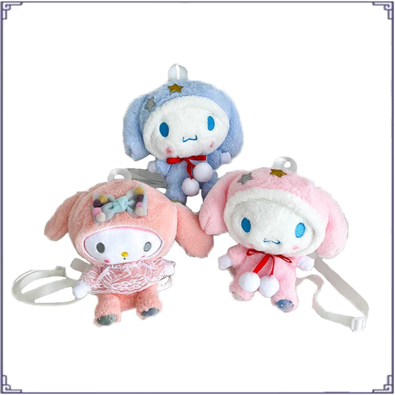 

Anime Kawaii Sanried Cinnamoroll My Melody Cartoon Plush Crossbody Backpack Travel Backpack Kids Christmas Birthday Gift