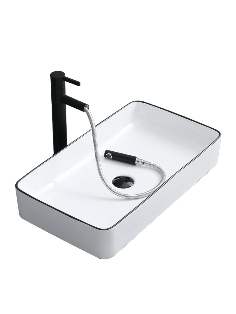 

Смеситель для раковины, раковина для горячей и холодной воды, раковина для дома, раковина для ванной комнаты, черный выдвижной смеситель