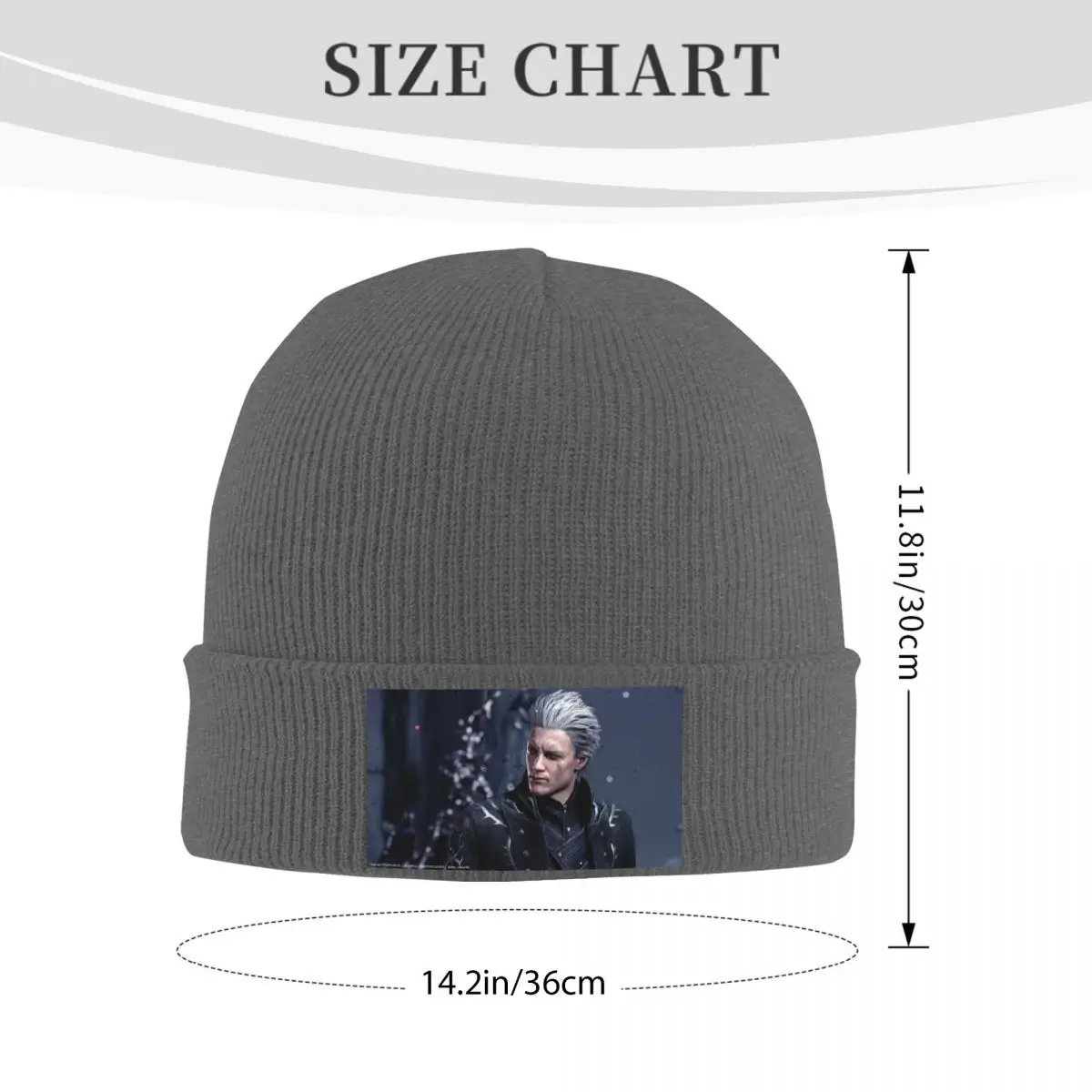 Vergil From The Devil May Cry Series Теплая вязаная шапка Модная шапка-капот Осень-зима Уличные