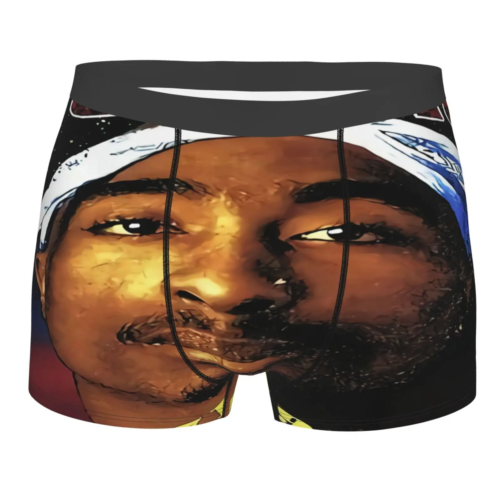 

Трусы-боксеры Tupac Shakur 2Pac Makaveli Against All, мужское нижнее белье из полиэстера для мужчин, мужские трусы из полиэстера, Длинные мужские трусы из пол...