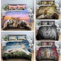 3d tiger bedding set home textiles animals tiger duvet cover comforter cover microfiber bedclothes bedroom decor bedspread