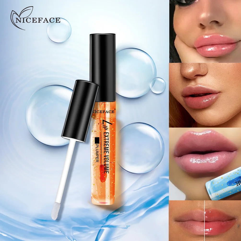 NICEFACE European And American Hot-selling Gold foil Lip Liquid Moisturizing Nourishing Lip Wrinkles Lip Oil
