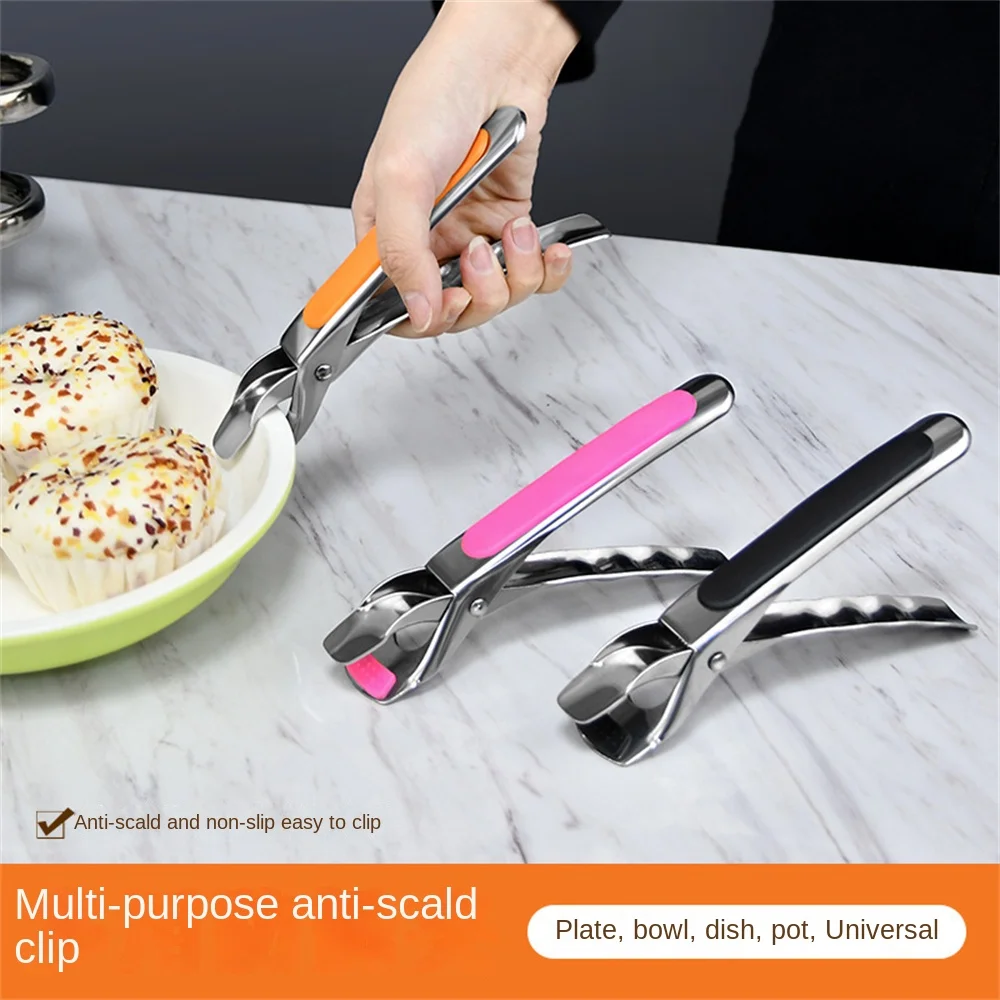 

Stainless Steel Scald-proof Bowl Spoon Utensil Holder Creative Pot Pan Gripper Clip Camping Cookware Hair Claws Clips Dish Clamp