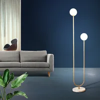 Milky White Glass Floor Lamps for Living Room Nordic LED Floor Lamp Creative Bedroom Bedside Glass Ball Vertical Standing Lights