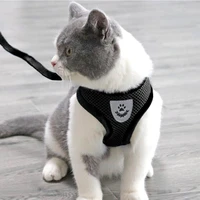 2022jmt dog accessories breathable mesh small dog cat pet harness adjustable straps 1 2m pulling rope walk out training dog vest