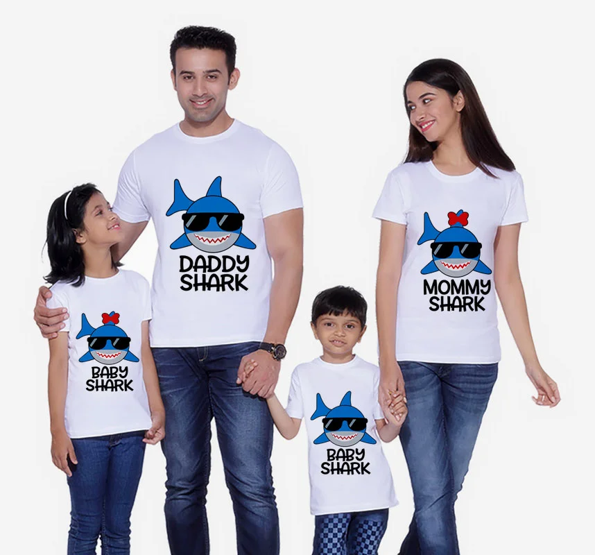 

Shark T-Shirt Family Matching Clothes Mommy and Me Clothes Shark T-Shirt Boys Clothes Shark Dad Short Sleeve T-Shirt Christmas