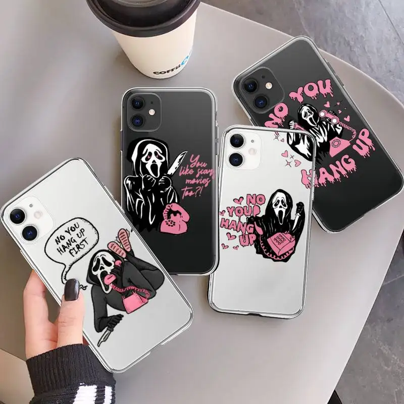

Ghost Face Scream No You Hang Up Phone Case Transparent soft For iphone 11 13 12 14 x xs xr pro max mini plus