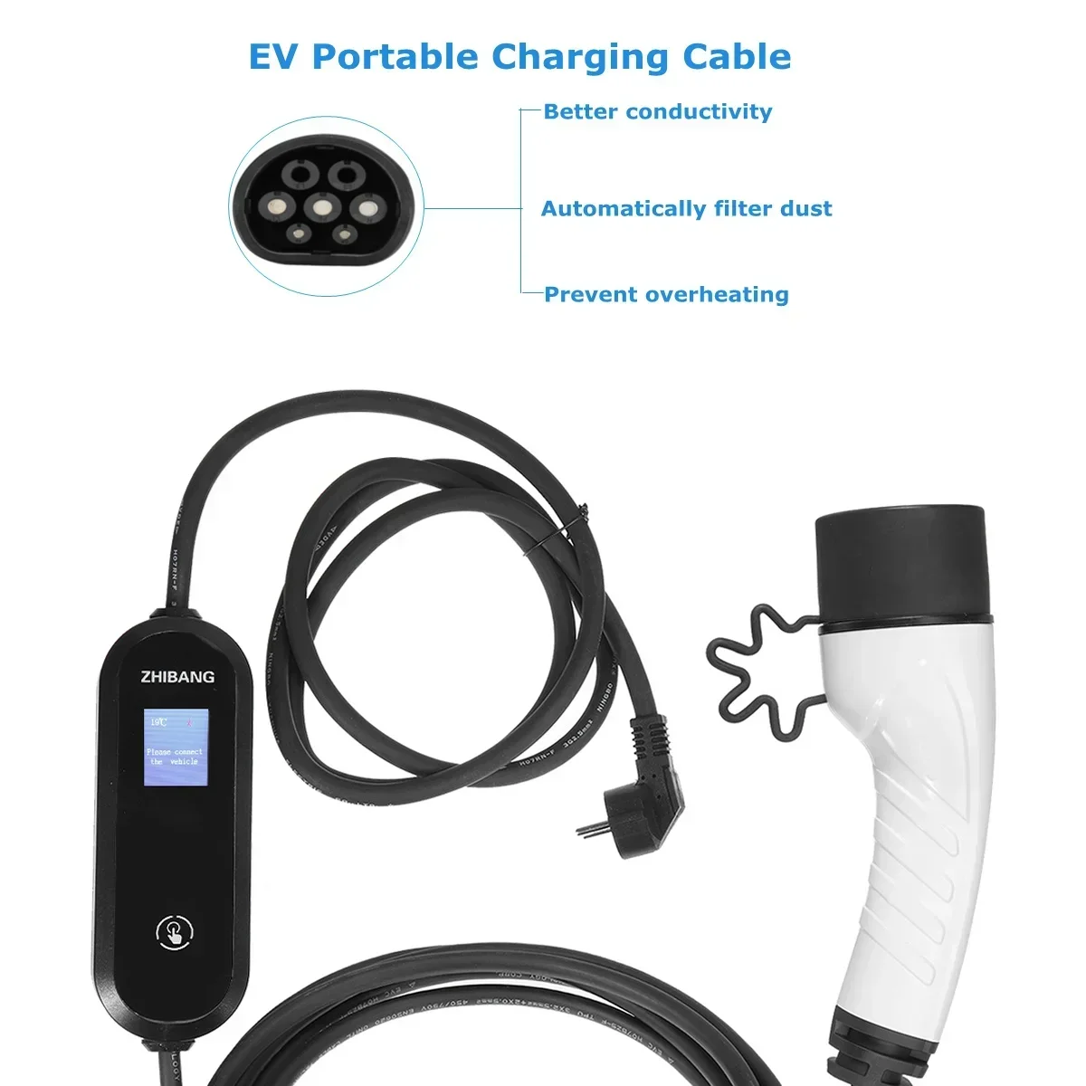 Тип 2 EVSE EV зарядное устройство Уровень 16 А портативное электрическое