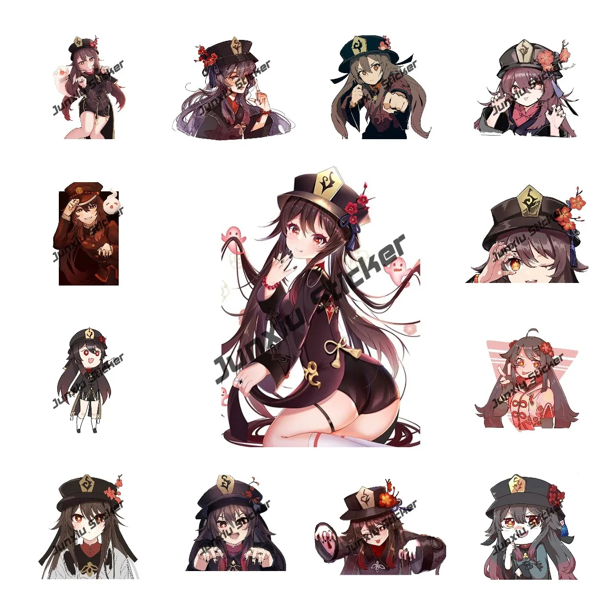 

Anime Car Decal Genshin Impact Hu Tao Hutao Anime Car Accessories Stickers Vinyl Decal DIY Air Conditioner Sunscreen Car Decor