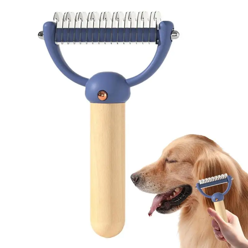 

Undercoat Rake Brush Dematting Cat Combs For Grooming Long Haired Cats Double-Sided Undercoat Rake Pet Dematting Undercoat Rake