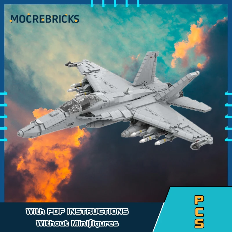 Лидер продаж MOC FA-18E Super Hornet, строительные блоки, корабельная многоцелевая модель самолета, усовершенствованные кирпичи, детская развивающая игрушка (art.: 3920cd7764548) - 3920cd7764548