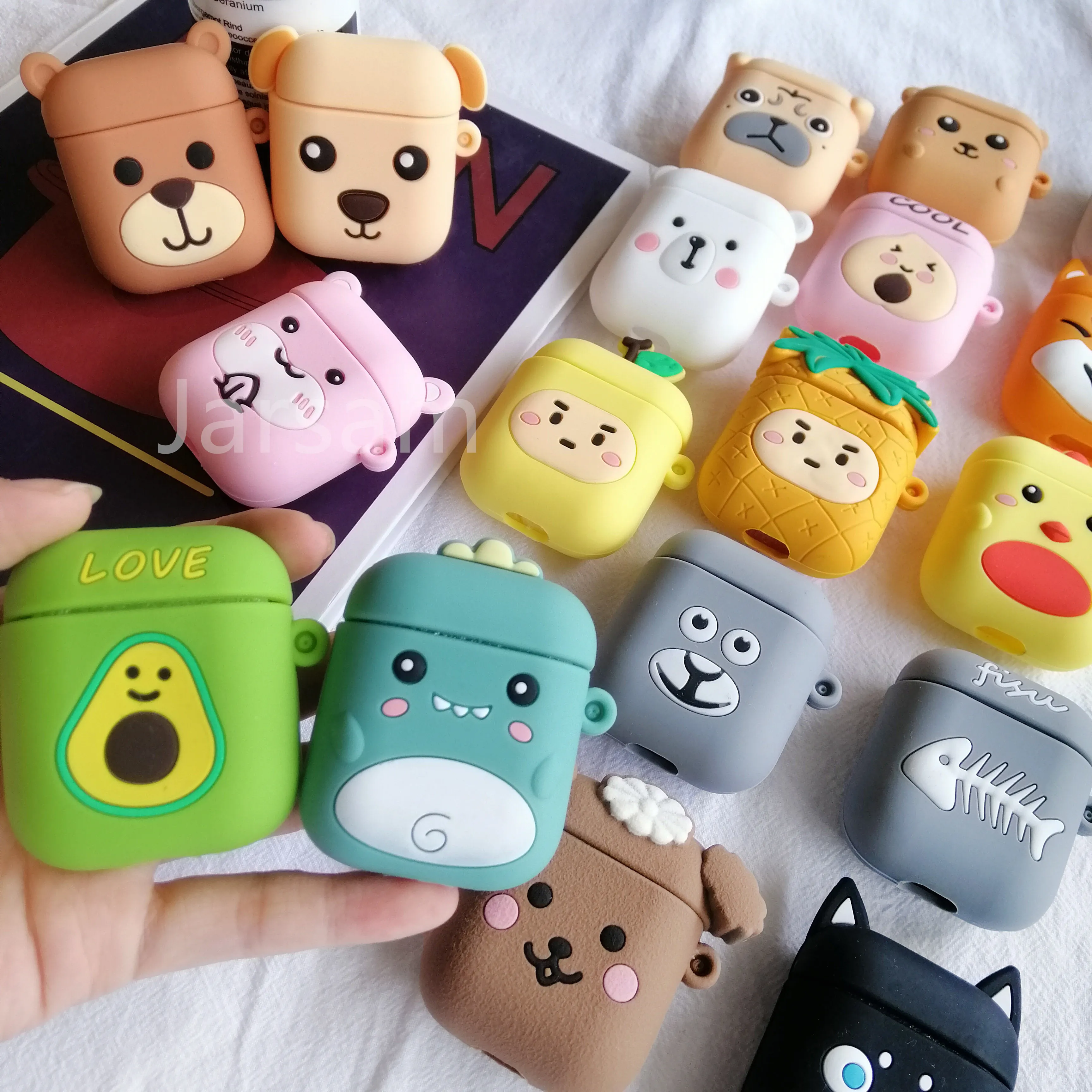 

Cartoon Cute Wireless Earphone Case For AirPods 2 Silicone Charging Headphones Case for Air pod cases Protective Cover
